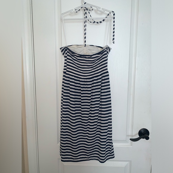American Eagle Outfitters Strapless Navy/White Striped Mini Dress - Small - Picture 2 of 4